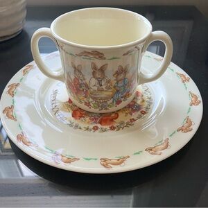 Royal Doulton Bunnykins - Celebrate your christening plate & mug set